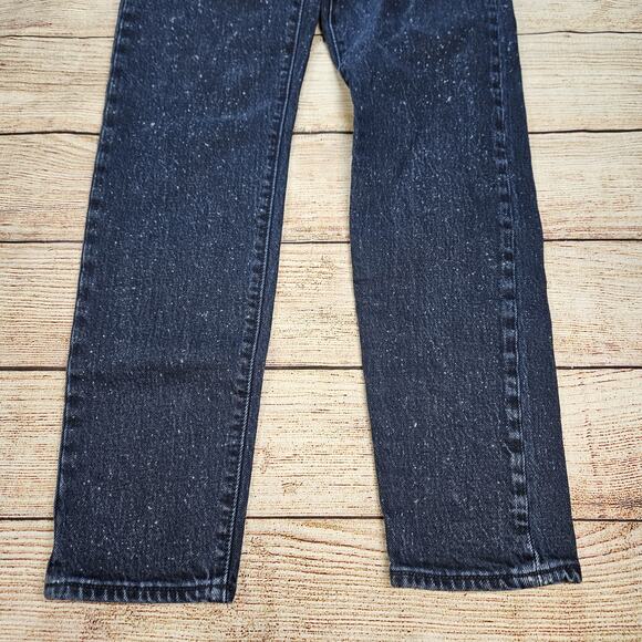 Levi’s PREMIUM Wedgie Straight Button Fly BIG E jeans Size 24 Blue Spotted - Picture 2 of 9